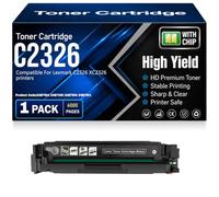 Cartuchos de tóner compatibles C2326 (24B7502, 24B7499, 24B7500, 24B7501) para Lexmark C2326 XC2326 Impresoras con Chip Alto Rendimiento 6000 páginas