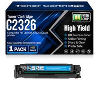 Cartuchos de tóner compatibles C2326 (24B7502, 24B7499, 24B7500, 24B7501) para Lexmark C2326 XC2326 Impresoras con Chip Alto Rendimiento 6000 páginas