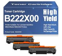 Cartuchos de tóner compatibles con B222X00 (B2236dw) Negro Tóner para Lexmark Impresoras B2236dw, MB2236adw, MB2236i con Chip Alto Rendimiento,B222X00-3PC