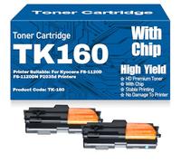 Cartuchos de tóner compatibles con Chip TK-160 de Alto Rendimiento y Alta Capacidad para Kyocera FS-1120D FS-1120DN P2035d Impresoras,TK160-2PC