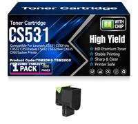Cartuchos de tóner compatibles CS531 (75M20K0 75M20C0 75M20M0 75M20Y0) con Chip para Lexmark CS531 CS531dw CX532 CX532adwe CS632 CS632dwe CX635 CX635adwe