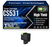 Cartuchos de tóner compatibles CS531 (75M20K0 75M20C0 75M20M0 75M20Y0) con Chip para Lexmark CS531 CS531dw CX532 CX532adwe CS632 CS632dwe CX635 CX635adwe