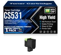 Cartuchos de tóner compatibles CS531 (75M20K0 75M20C0 75M20M0 75M20Y0) con Chip para Lexmark CS531 CS531dw CX532 CX532adwe CS632 CS632dwe CX635 CX635adwe