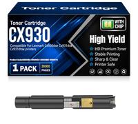 Cartuchos de tóner compatibles CX930 (85D0HK0 85D0HCO 85D0HMO 85D0HY0) con Chip, Alta Capacidad y Alto Rendimiento para Lexmark Cx930dse Cx931dse Cx931dtse