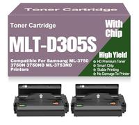 Cartuchos de tóner compatibles MLT-D305S y MLT-D305L para Samsung ML-3750, 3750N, 3750ND y ML-3753ND. Impresoras de Alta Capacidad y Alto Rendimiento,MLT D305S-2PC