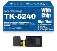 Cartuchos de tóner compatibles P5026cdn P5026cdw TK5240 Negro Cian Amarillo Magenta Tóner para Kyocera ECOSYS M5526cdn M5526cdw P5026cdn P5026cdw Impresoras Alto Rendimiento,Yellow-High Capacity