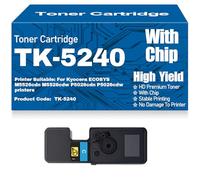 Cartuchos de tóner compatibles P5026cdn P5026cdw TK5240 Negro Cian Amarillo Magenta Tóner para Kyocera ECOSYS M5526cdn M5526cdw P5026cdn P5026cdw Impresoras Alto Rendimiento,Cyan-High Capacity