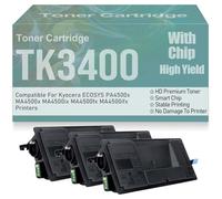 Cartuchos de tóner compatibles PA4500x MA4500x TK3400 con Chip de Alta Capacidad para Kyocera ECOSYS PA4500x MA4500x MA4500ix MA4500fx MA4500ifx Impresoras de 12 500 páginas,TK3400-3PC