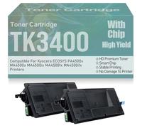 Cartuchos de tóner compatibles PA4500x MA4500x TK3400 con Chip de Alta Capacidad para Kyocera ECOSYS PA4500x MA4500x MA4500ix MA4500fx MA4500ifx Impresoras de 12 500 páginas,TK3400-2PC