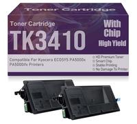 Cartuchos de tóner compatibles PA5000x PA5000ifx TK3410 de Alto Rendimiento y Alta Capacidad para Kyocera ECOSYS PA5000x PA5000ifx Impresoras con Chip,TK3410-2PC