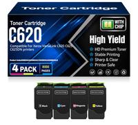 Cartuchos de tóner compatibles para C620 C625 006R04616 006R04617 006R04618 006R04619 Tóner para Xerox VersaLink C620 C625 C625DN Impresoras con Chip Alto Rendimiento