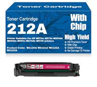Cartuchos de tóner compatibles para M554dn M555dn M578dn 212A Tóner W2120A W2121A W2122A W2123A con Chip Alto Rendimiento para HP M578c M578z M555dn M555x M578dn M578f,Magenta-212A