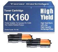Cartuchos de tóner compatibles TK-160 para Kyocera FS-1120D FS-1120DN P2035d Impresoras Alto Rendimiento con Chip,TK160-2PC