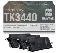 Cartuchos de tóner compatibles TK-3440 Negro con Chip, Alto Rendimiento y Alta Capacidad para Kyocera ECOSYS PA6000x MA6000ifx (40 000 páginas),TK3440-3PC