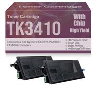 Cartuchos de tóner compatibles TK3410 de Alto Rendimiento y Alta Capacidad para Kyocera ECOSYS PA5000x PA5000ifx Impresoras 15500 páginas,TK3410-2PC