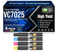 Cartuchos de tóner compatibles VC7025 (106R03737 106R03738 106R03739 106R03740) con Chip, Alta Capacidad y Alto Rendimiento para Xerox VersaLink C7020 C7025 C7030