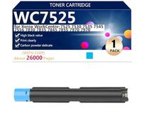 Cartuchos de Tóner Compatibles WC7525 para Xerox WorkCentre-7525 7530 7535 7545 7556 7830 7835 7845 7855 Impresoras, de Gran Capacidad 26000 Páginas, Transparentes y Duraderas,Cyan