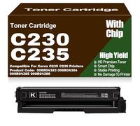 Cartuchos de tóner con Chip C230 y C235 para Xerox Alto Rendimiento para Xerox C235 y C230 Impresoras de 1500 páginas,C230-Black