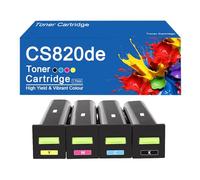 Cartuchos de tóner CS820de con Chip de Repuesto para impresoras Lexmark CS820de, CS820dte, CX825de, CX825dte y CX825dtf. Alto Rendimiento: 8000 páginas.,CS820de-4Color