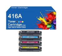 Cartuchos de tóner de 4 Colores 416A de Alto Rendimiento para impresoras HP M454dw, M454nw, M454dn, M479fdw, M479dw y M479fnw con Chip.,416A-4Color