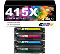 Cartuchos de Tóner de alta Capacidad 415X W2030X W2031X W2032X W2033X | repuesto impresoras para HP LaserJet Pro M454DN/M454DW/MFP M479DW/M479FDN/M479FDW,4Color-1 pack