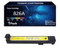 Cartuchos de Tóner de Alta Capacidad 826A de Repuesto para HP 826A CF310A CF311A CF312A CF313A para HP Color LaserJet M880z M880 M855xh M855dh M855x Impresoras,Yellow-1 Pack