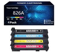 Cartuchos de Tóner de Alta Capacidad 826A de Repuesto para HP 826A CF310A CF311A CF312A CF313A para HP Color LaserJet M880z M880 M855xh M855dh M855x Impresoras,4 Color-4 Pack