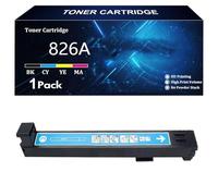 Cartuchos de Tóner de Alta Capacidad 826A de Repuesto para HP 826A CF310A CF311A CF312A CF313A para HP Color LaserJet M880z M880 M855xh M855dh M855x Impresoras,Cyan-1 Pack