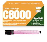 Cartuchos de tóner de Alta Capacidad C8000 compatibles con 106R04050, 106R04051, 106R04052 y 106R04053 para Xerox Versalink C8000 Impresoras con Chip,Magenta-C8000