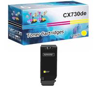 Cartuchos De Tóner De Alto Rendimiento CX730de 71C20K0 71C20C0 71C20M0 71C20Y0 Compatibles con Impresoras Lexmark CS730de CS735de CX730de CX735adse CX737adzse, 5000 Páginas,Yellow-1 Set