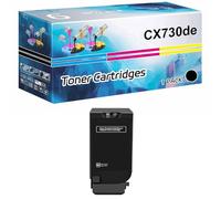 Cartuchos De Tóner De Alto Rendimiento CX730de 71C20K0 71C20C0 71C20M0 71C20Y0 Compatibles con Impresoras Lexmark CS730de CS735de CX730de CX735adse CX737adzse, 5000 Páginas,Black-1 Set