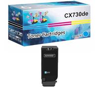 Cartuchos De Tóner De Alto Rendimiento CX730de 71C20K0 71C20C0 71C20M0 71C20Y0 Compatibles con Impresoras Lexmark CS730de CS735de CX730de CX735adse CX737adzse, 5000 Páginas,Cyan-1 Set