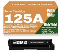 Cartuchos de tóner de Color 125A compatibles CB540A CB541A CB542A CB543A para HP CP1213 CP1214 CP1215 CP1216 CP1217 CP1513n CP1514n CP1515n CP1516n CP1517ni CP1518ni,Black-125A