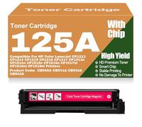 Cartuchos de tóner de Color 125A compatibles CB540A CB541A CB542A CB543A para HP CP1213 CP1214 CP1215 CP1216 CP1217 CP1513n CP1514n CP1515n CP1516n CP1517ni CP1518ni,Magenta-125A