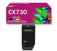 Cartuchos de tóner de Color compatibles con Las impresoras Lexmark CX730 CS730de CS735de CX730de CX735adse CX737adzse, Repuesto 71C20K0 71C20C0 71C20M0 71C20Y0,Black-1Pack