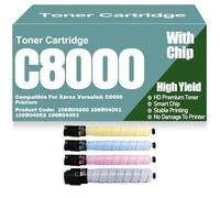 Cartuchos de tóner de Color compatibles la Impresora C8000 106R04050 106R04051 106R04052 106R04053 Alto Rendimiento Alta Capacidad para Xerox Versalink C8000 Impresoras,4Pack-C8000