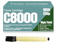 Cartuchos de tóner de Color compatibles la Impresora C8000 106R04050 106R04051 106R04052 106R04053 Alto Rendimiento Alta Capacidad para Xerox Versalink C8000 Impresoras,Yellow-C8000