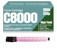 Cartuchos de tóner de Color compatibles la Impresora C8000 106R04050 106R04051 106R04052 106R04053 Alto Rendimiento Alta Capacidad para Xerox Versalink C8000 Impresoras,Magenta-C8000