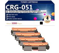 Cartuchos de Tóner de Repuesto CRG-051 para Brother HL-L8260CDW HL-L8360CDW HL-L8360CDWT HL-L9310CDW MFC-L8610CDW Impresoras, Alto Rendimiento 1700 Páginas,4*Black