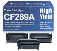 Cartuchos de tóner M507, M507x, M507n, M507dn, M507dng Tóner CF289A Compatible para HP MFP M528, M528z, M528c, M528f, M528dn Impresoras con Chip Alto Rendimiento,CF289A-3PC