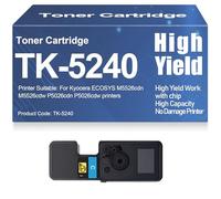 Cartuchos de tóner M5526cdn M5526cdw Compatibles TK5240 Negro, Cian, Amarillo, Magenta Tóner para Kyocera ECOSYS M5526cdn M5526cdw P5026cdn P5026cdw Impresoras,Cyan-High Capacity