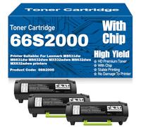 Cartuchos de tóner Negro compatibles 66S2000 de Alto Rendimiento para Lexmark MS531dw MS631dw MS632dwe MX532adwe MX632adwe Impresoras con Chip,66S2000-3PC