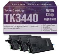 Cartuchos de tóner Negro TK-3440 compatibles de Alta Capacidad y Alto Rendimiento para Kyocera ECOSYS PA6000x MA6000ifx Impresoras con Chip,TK3440-3PC
