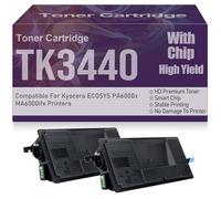 Cartuchos de tóner Negro TK-3440 compatibles de Alta Capacidad y Alto Rendimiento para Kyocera ECOSYS PA6000x MA6000ifx Impresoras con Chip,TK3440-2PC