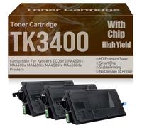 Cartuchos de tóner Negro TK3400 de Alto Rendimiento Alta Capacidad Compatible para Kyocera ECOSYS PA4500x MA4500x MA4500ix MA4500fx MA4500ifx Impresoras con Chip,TK3400-3PC