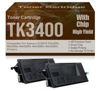 Cartuchos de tóner Negro TK3400 de Alto Rendimiento Alta Capacidad Compatible para Kyocera ECOSYS PA4500x MA4500x MA4500ix MA4500fx MA4500ifx Impresoras con Chip,TK3400-2PC