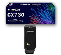 Cartuchos de tóner remanufacturados 71C2HK0, 71C2HC0, 71C2HM0 y 71C2HY0 con Chip de Repuesto para impresoras Lexmark CX730, CS730de, CS735de, CX730de, CX735adse y CX737adzse,Yellow-1Pack