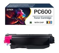 Cartuchos de tóner remanufacturados PC600 408314 408315 408316 408317 con chip de repuesto para impresoras láser Ricoh PC600 para productos de oficina, impresión de alta definición,Magenta-1Pack
