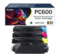 Cartuchos de tóner remanufacturados PC600 408314 408315 408316 408317 con chip de repuesto para impresoras láser Ricoh PC600 para productos de oficina, impresión de alta definición,4Color-1Pack