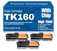 Cartuchos de tóner TK-160 para FS-1120D, FS-1120DN y P2035d Alto Rendimiento Compatible para Kyocera FS-1120D FS-1120DN P2035d Impresoras con Chip,TK160-3PC